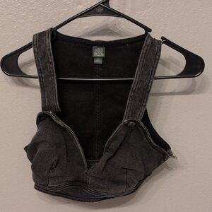 Wild Fable Charcoal Denim Crop Top